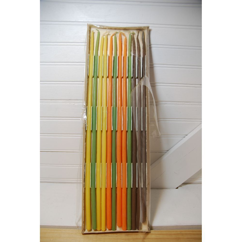 Vintage Will‎ & Baumer Rainbow Flower Candles Slim Tapers 15" Pastel